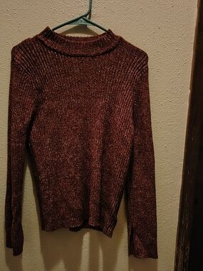 Who What Wear Burgundy Ribbed Turtleneck Sweater